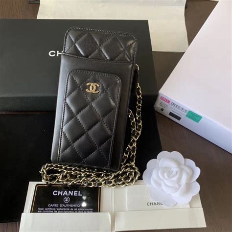 chanel cell phone bag|chanel phone case with chain.